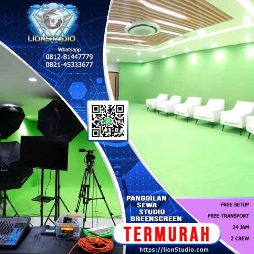 Sewa Studio Greenscreen Portable Murah | Panggilan ke Lokasi | Lebar 12m Tinggi 3m Alas Depan 3m | Model Lurus