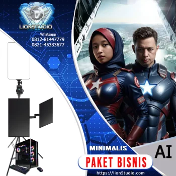 Paket Bisnis / Usaha Beli Putus  Minimalis Photobooth AI Murah | PC + Software AI + Monitor Touchscreen