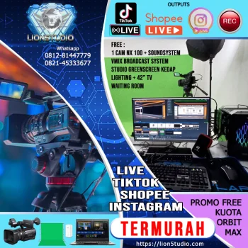 Jasa-Shooting Live Tiktok Shopee Instagram Plus Studio Greenscreen | 2 Jam