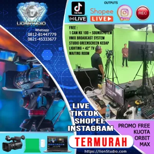 Jasa-Shooting Live Tiktok Shopee Instagram Plus Studio Greenscreen | 4 Jam